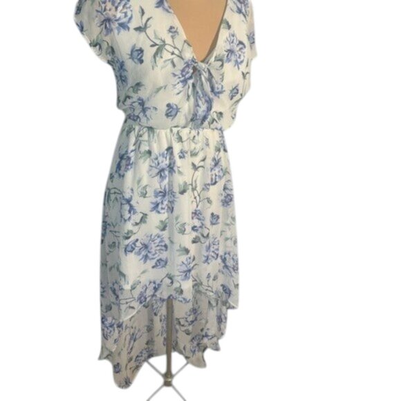 Lily Rose Blue and White Floral High Low Sundress Size Small - Picture 1 of 6